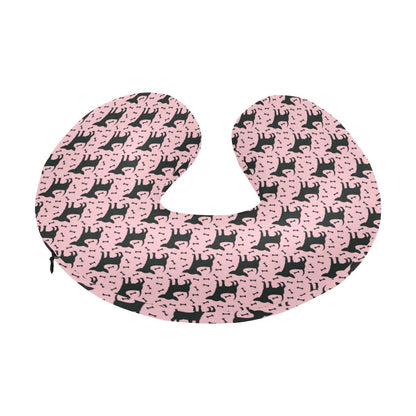 Chihuahua Pink Print Pattern U-Shaped Travel Neck Pillow-JTAMIGO.COM