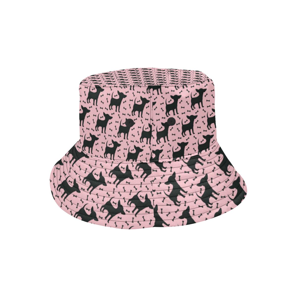 Chihuahua Pink Print Pattern Unisex Bucket Hat