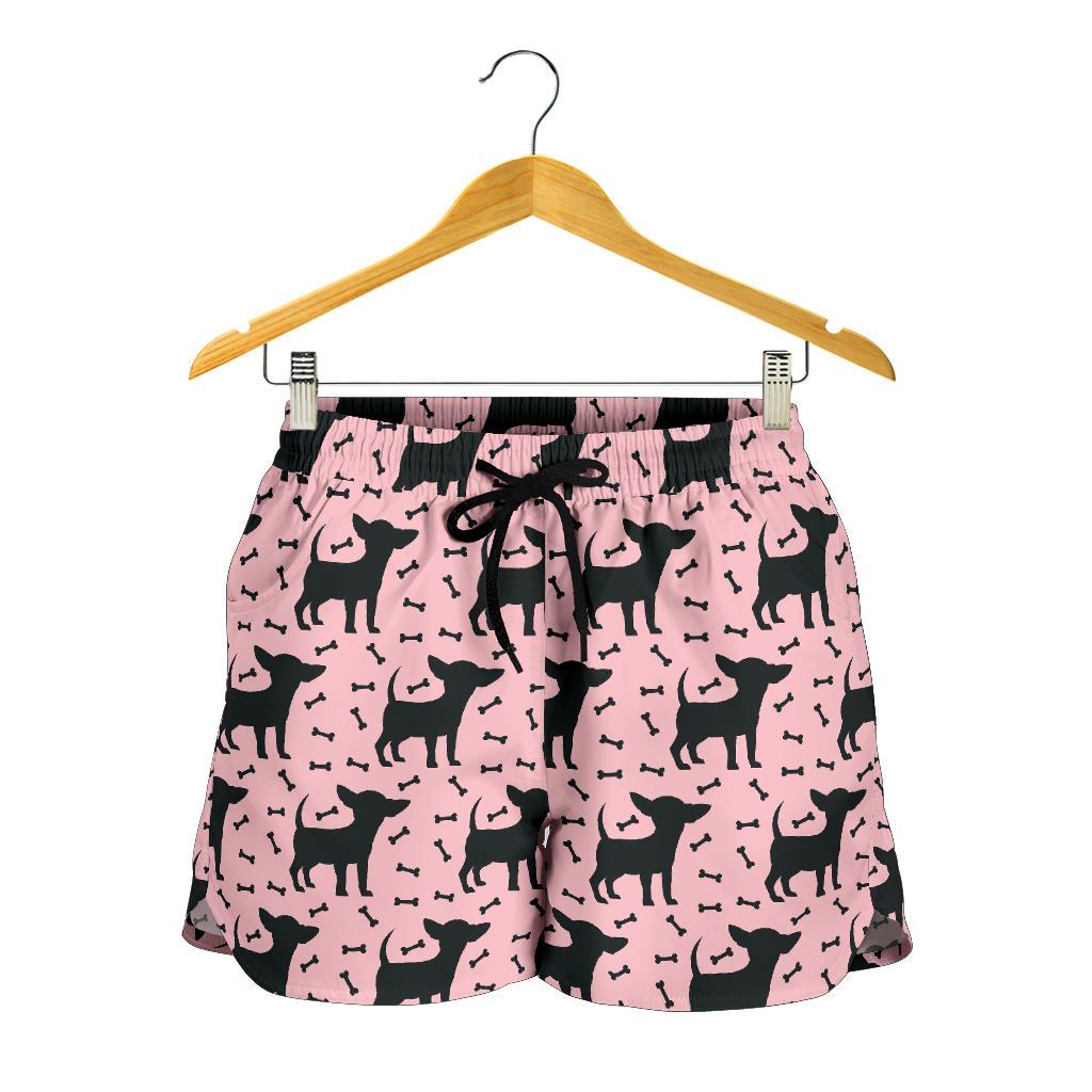Chihuahua Pink Print Pattern Women Shorts-JTAMIGO.COM