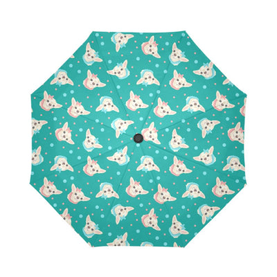 Chihuahua Polka Dot Pattern Automatic Foldable Umbrella