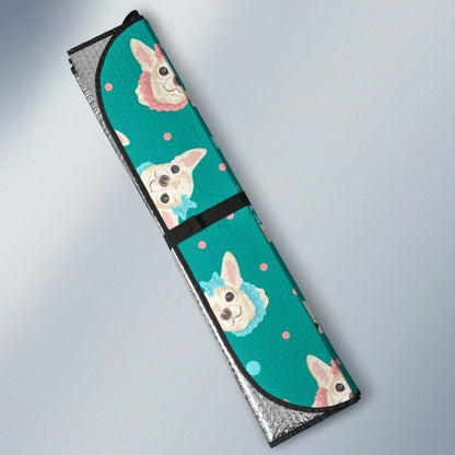 Chihuahua Polka Dot Pattern Car Sun Shade For Windshield