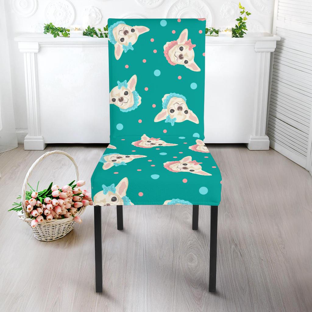 Chihuahua Polka Dot Pattern Dinning Chair Slipper-JTAMIGO.COM