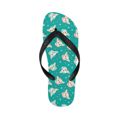 Chihuahua Polka Dot Pattern Flip Flops-JTAMIGO.COM