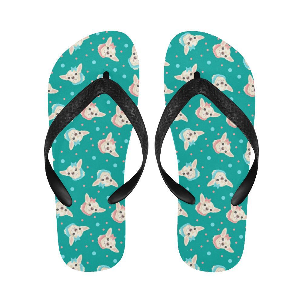 Chihuahua Polka Dot Pattern Flip Flops-JTAMIGO.COM