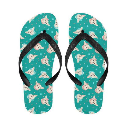 Chihuahua Polka Dot Pattern Flip Flops-JTAMIGO.COM