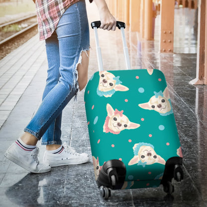 Chihuahua Polka Dot Pattern Luggage Cover Protector