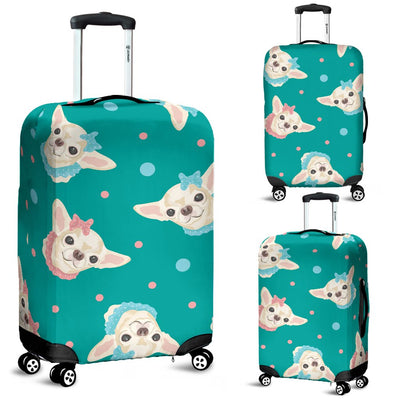 Chihuahua Polka Dot Pattern Luggage Cover Protector
