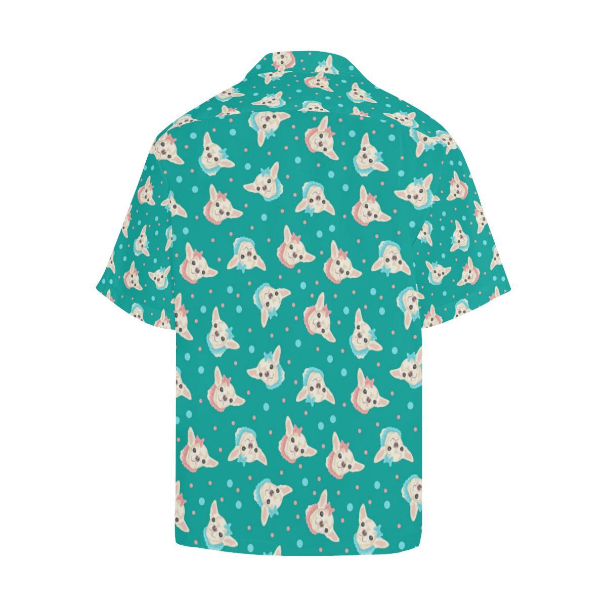 Chihuahua Polka Dot Pattern Men Aloha Hawaiian Shirt
