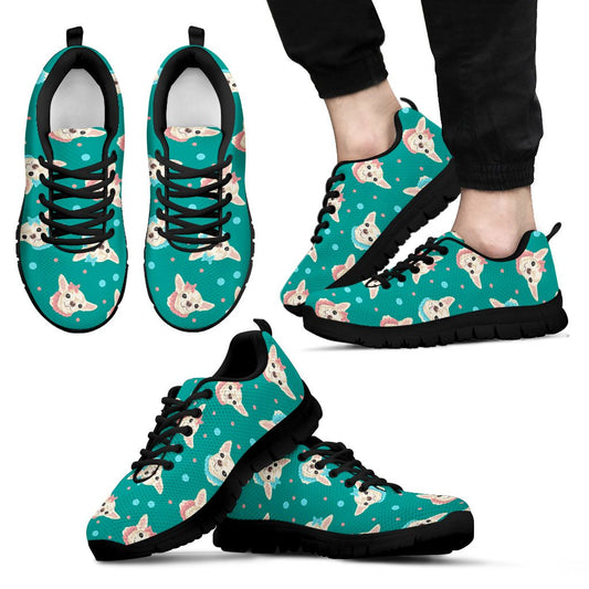 Chihuahua Polka Dot Pattern Men Sneakers Shoes