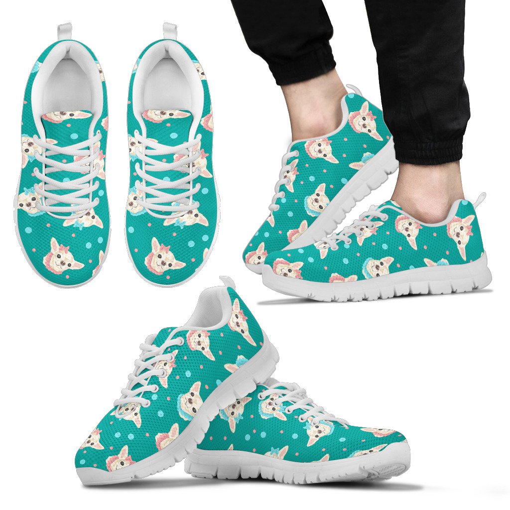 Chihuahua Polka Dot Pattern Men Sneakers Shoes