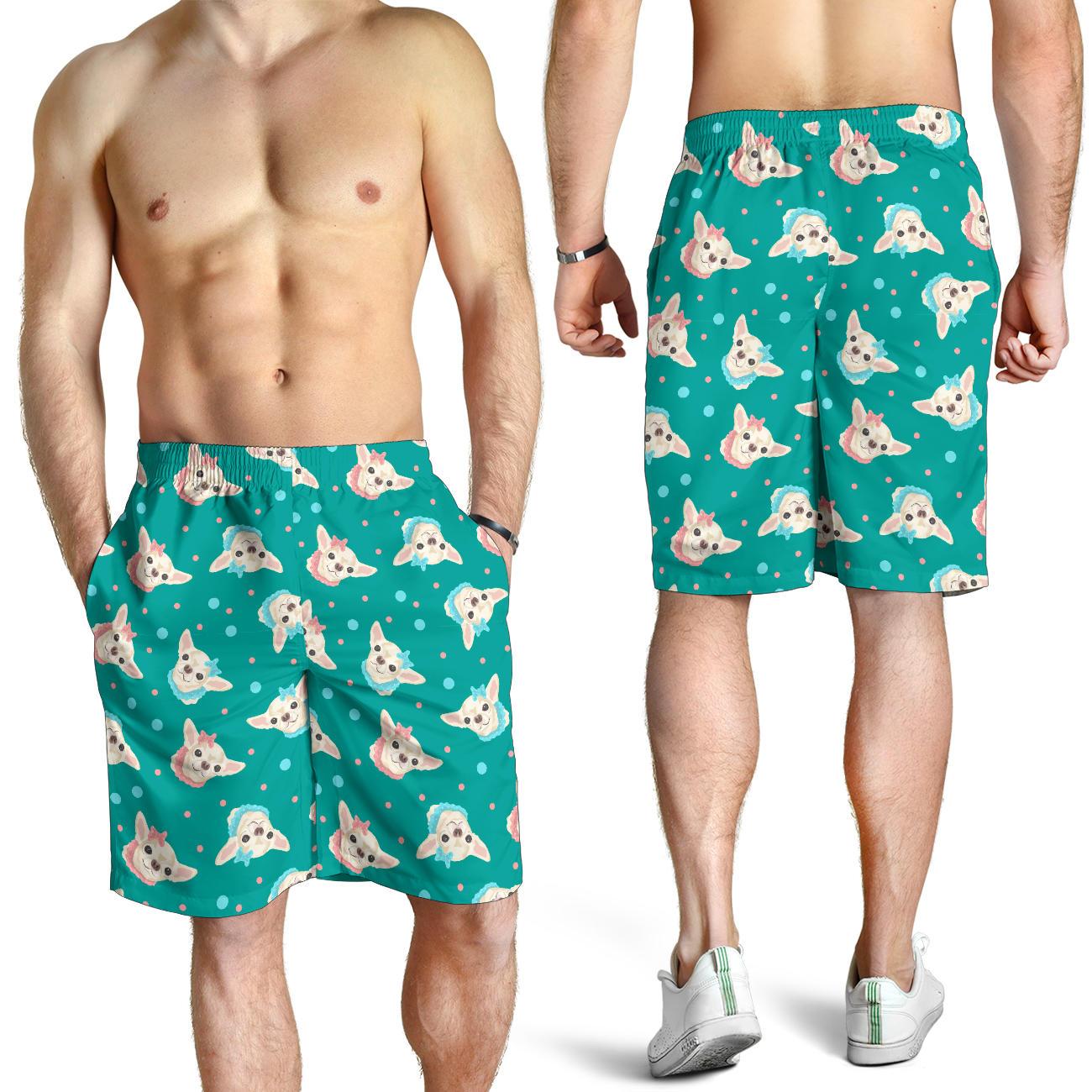 Chihuahua Polka Dot Pattern Mens Shorts-JTAMIGO.COM
