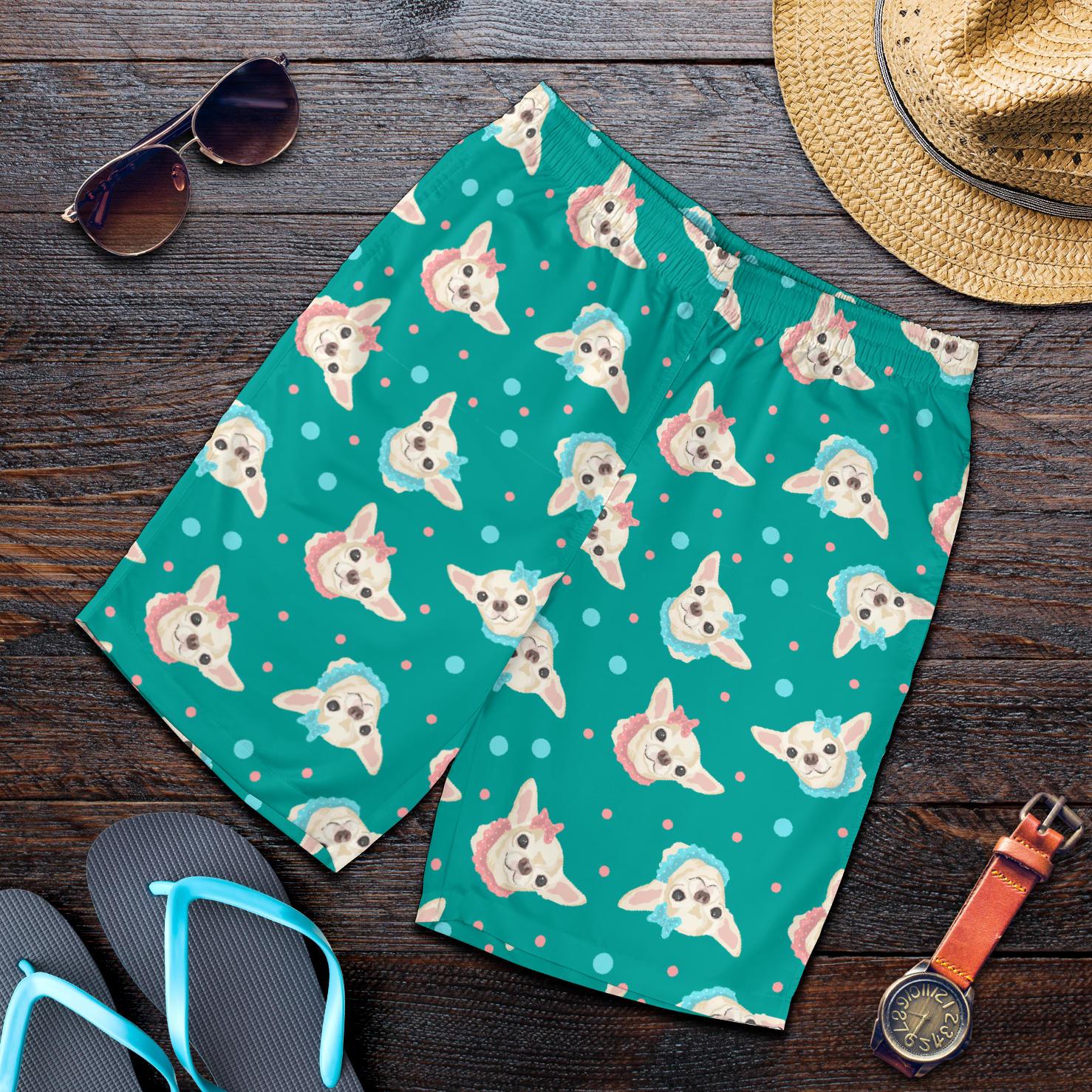 Chihuahua Polka Dot Pattern Mens Shorts-JTAMIGO.COM