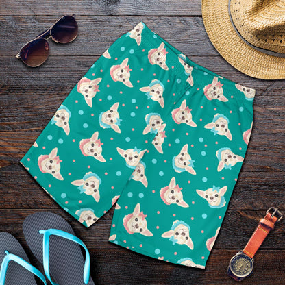 Chihuahua Polka Dot Pattern Mens Shorts-JTAMIGO.COM