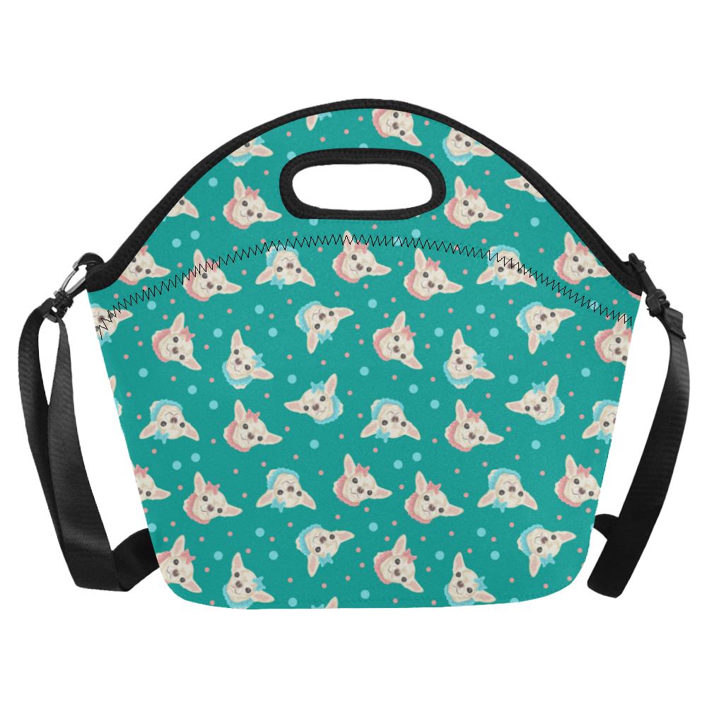 Chihuahua Polka Dot Pattern Neoprene Lunch Bag (Model 1669)(Large)-JTAMIGO.COM