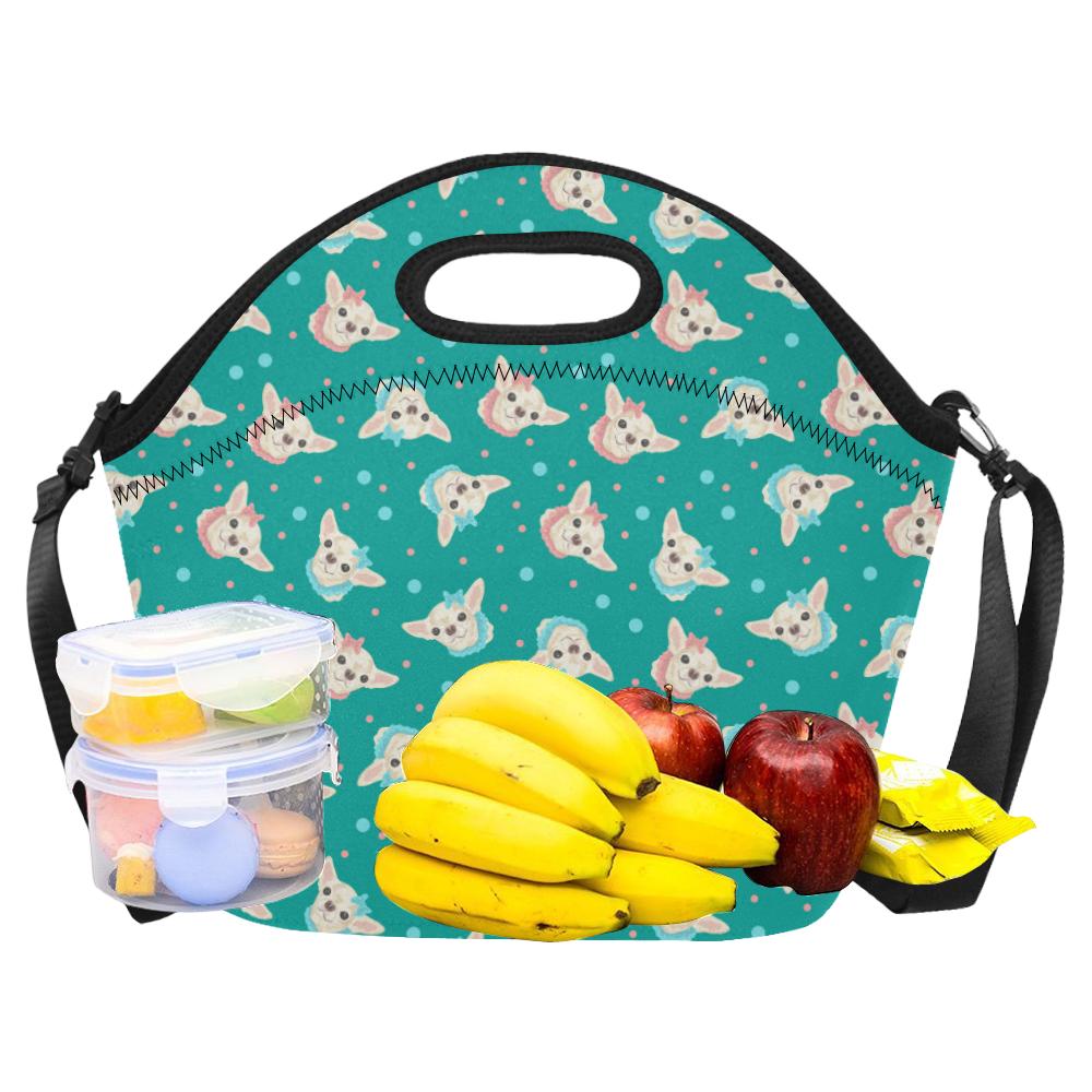Chihuahua Polka Dot Pattern Neoprene Lunch Bag (Model 1669)(Large)-JTAMIGO.COM