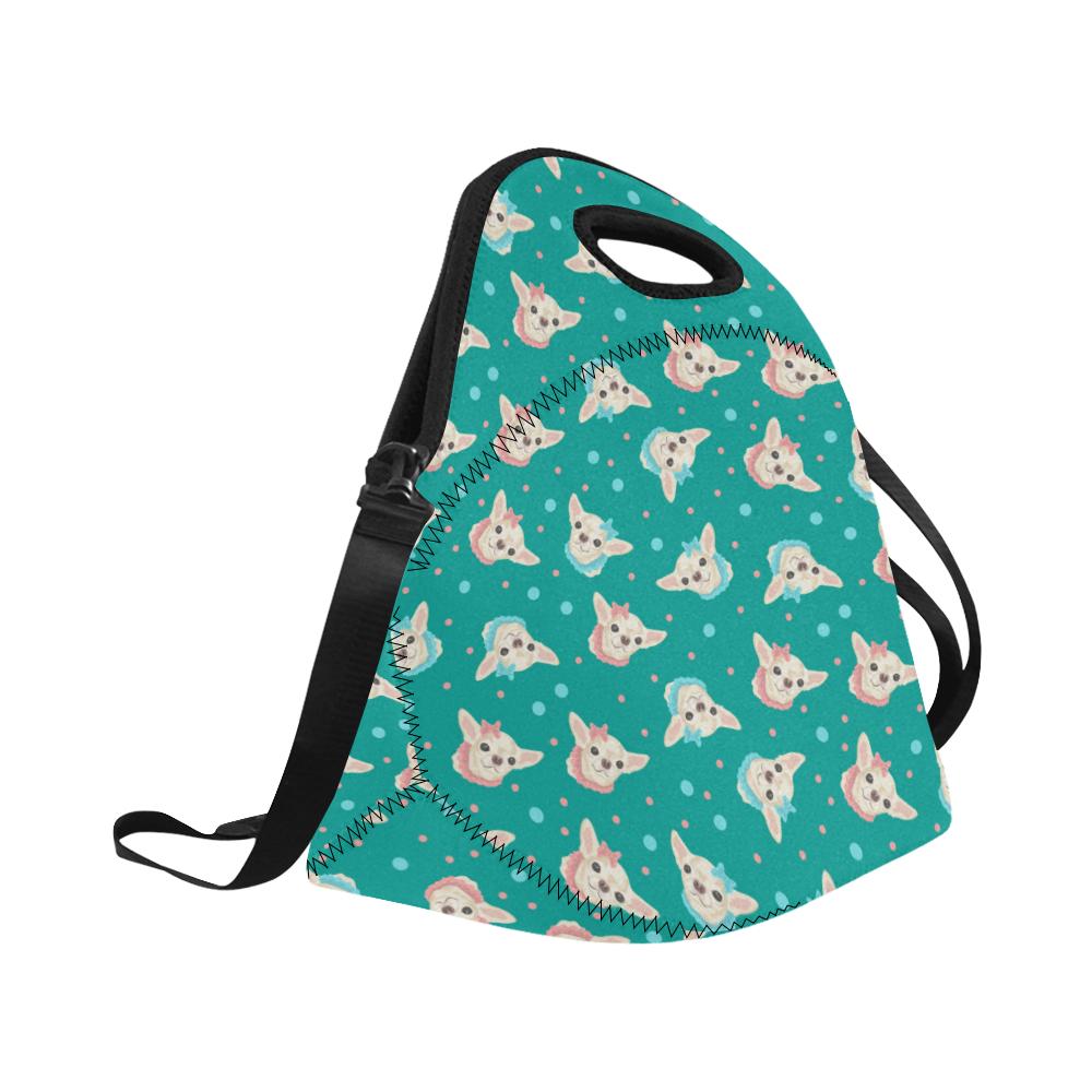 Chihuahua Polka Dot Pattern Neoprene Lunch Bag (Model 1669)(Large)-JTAMIGO.COM