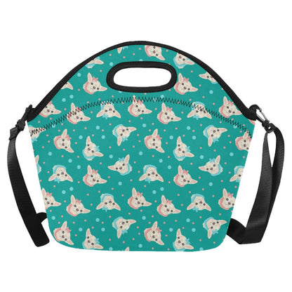 Chihuahua Polka Dot Pattern Neoprene Lunch Bag (Model 1669)(Large)-JTAMIGO.COM