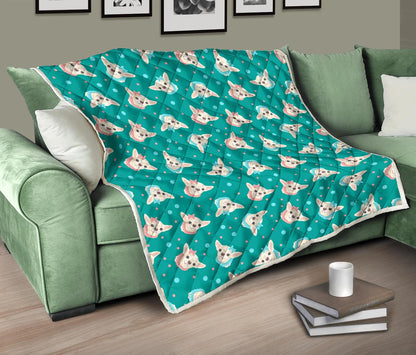 Chihuahua Polka Dot Pattern Premium Quilt-JTAMIGO.COM