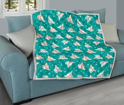 Chihuahua Polka Dot Pattern Premium Quilt-JTAMIGO.COM
