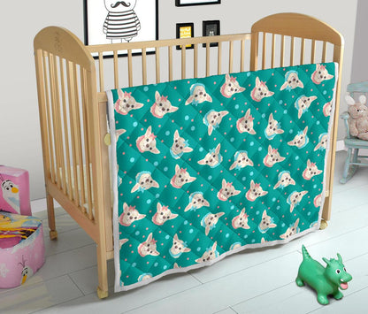 Chihuahua Polka Dot Pattern Premium Quilt-JTAMIGO.COM