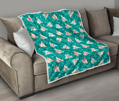 Chihuahua Polka Dot Pattern Premium Quilt-JTAMIGO.COM