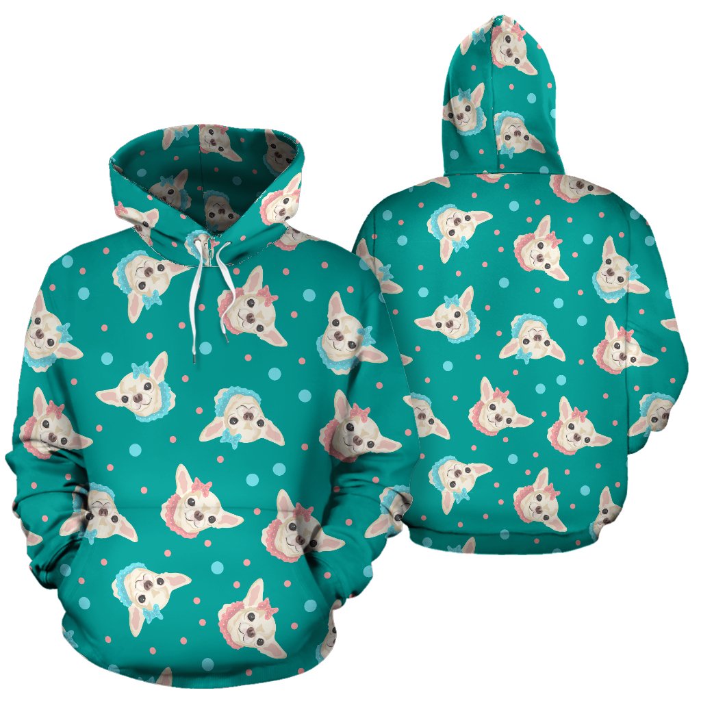 Chihuahua Polka Dot Pattern Pullover Hoodie