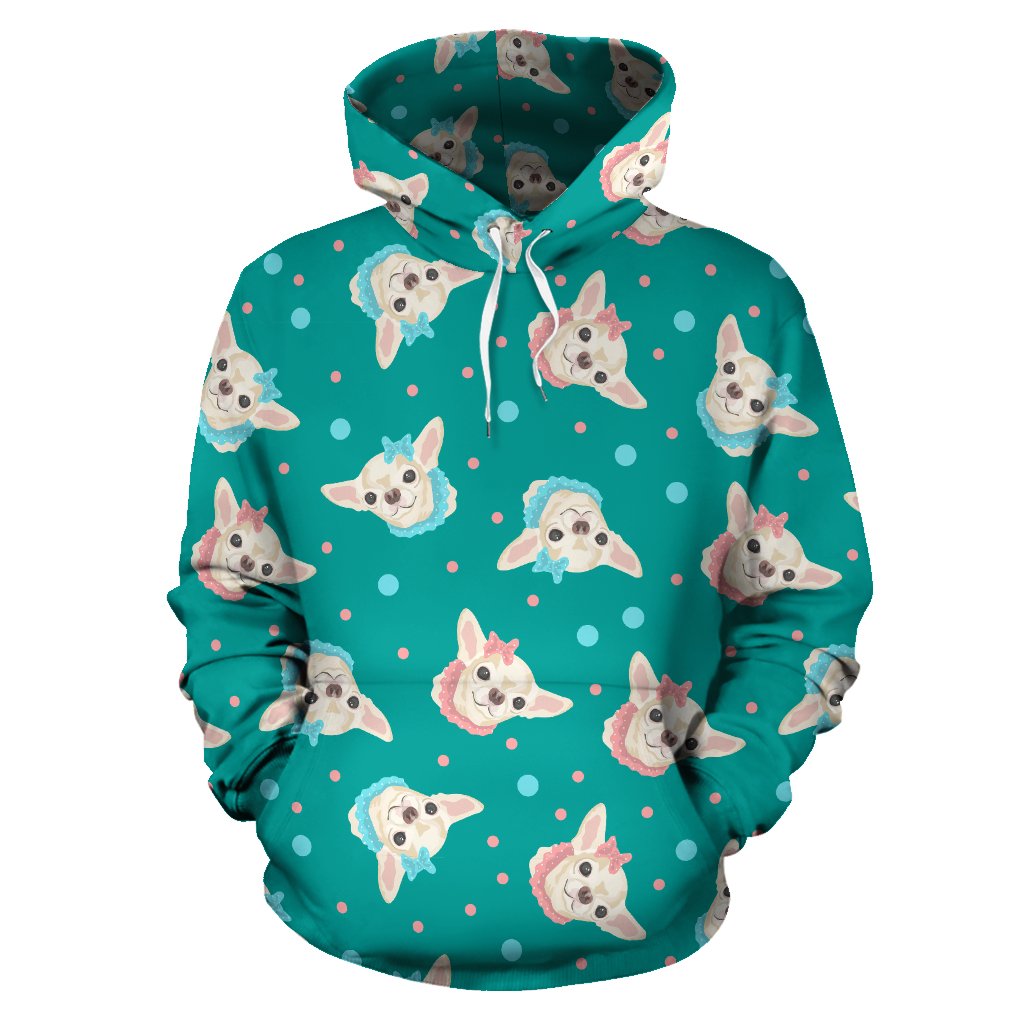 Chihuahua Polka Dot Pattern Pullover Hoodie
