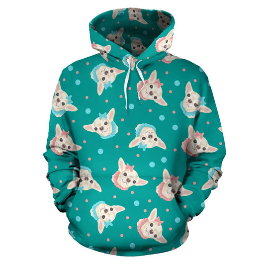 Chihuahua Polka Dot Pattern Pullover Hoodie