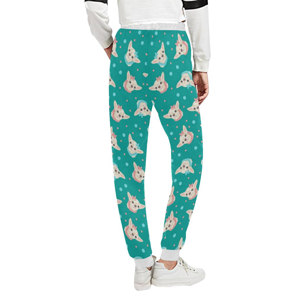 Chihuahua Polka Dot Pattern Unisex Casual Sweatpants (Model L11)-JTAMIGO.COM