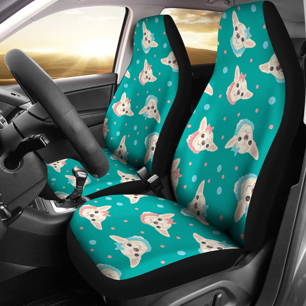 Tan Brown Polka Dot Car Seat Covers