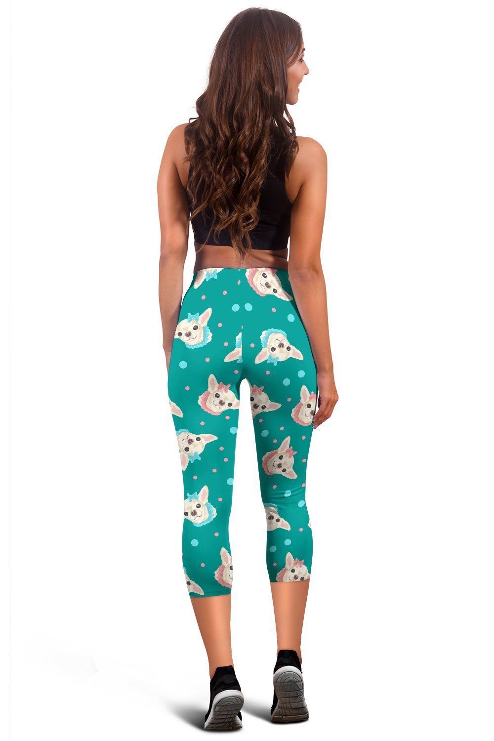 Chihuahua Polka Dot Pattern Women Capris