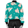 Chihuahua Polka Dot Pattern Women Casual Bomber Jacket