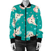 Chihuahua Polka Dot Pattern Women Casual Bomber Jacket
