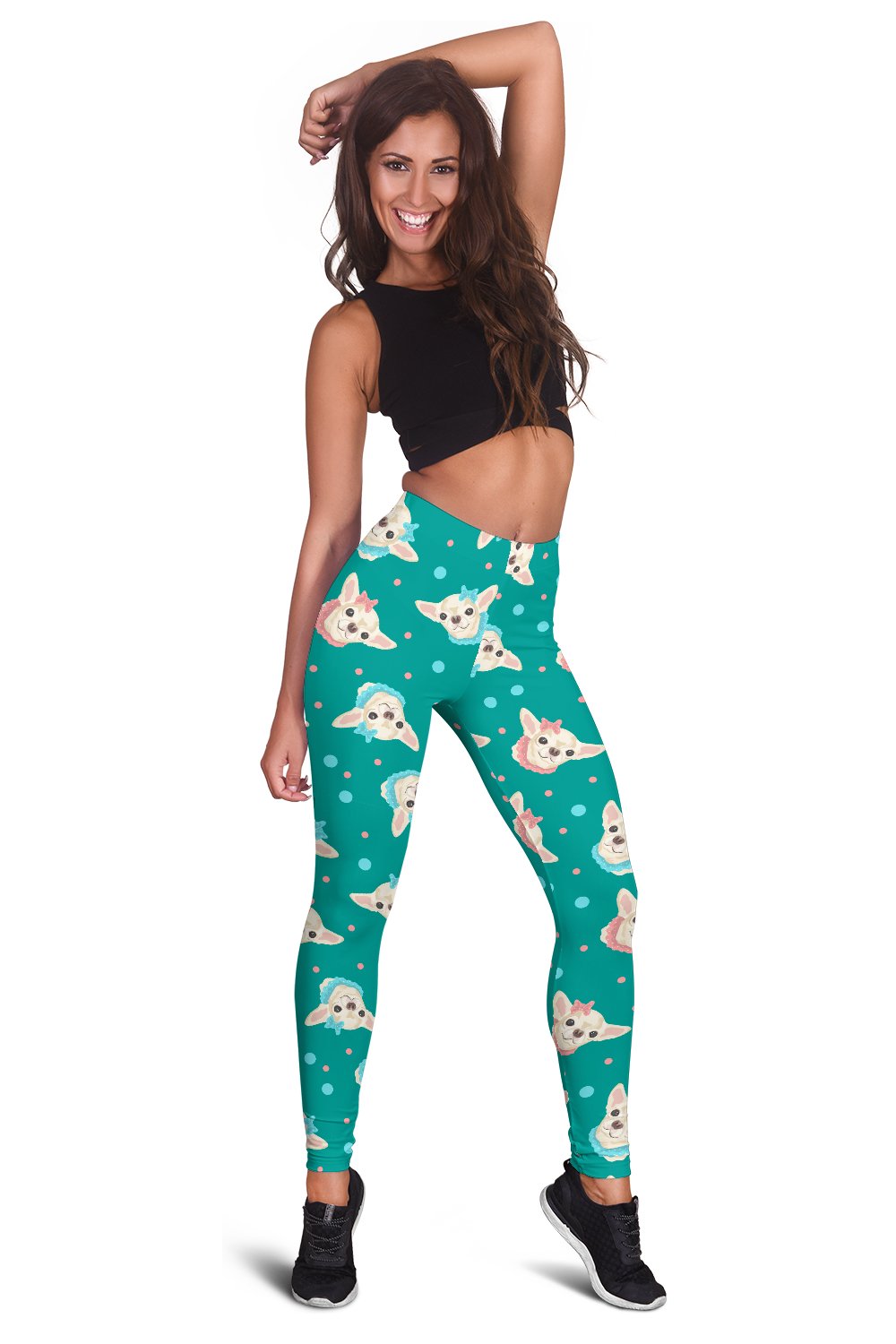 Chihuahua Polka Dot Pattern Women Leggings