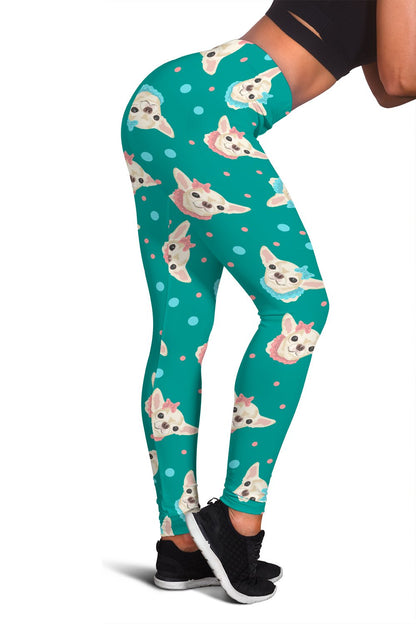Chihuahua Polka Dot Pattern Women Leggings