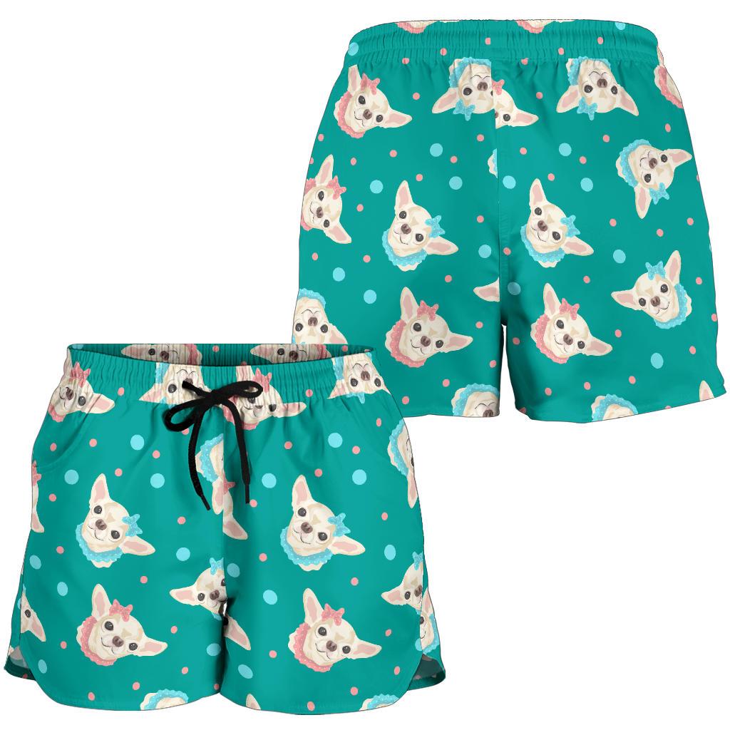 Chihuahua Polka Dot Pattern Women Shorts-JTAMIGO.COM