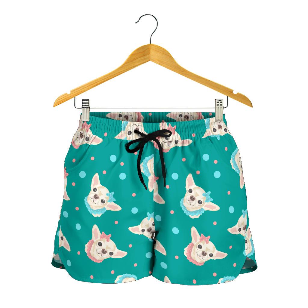 Chihuahua Polka Dot Pattern Women Shorts-JTAMIGO.COM