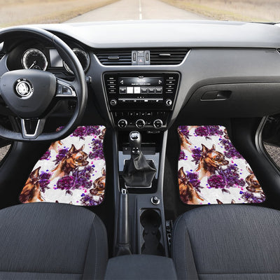 Chihuahua Purple Floral Car Floor Mats