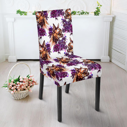 Chihuahua Purple Floral Dinning Chair Slipper-JTAMIGO.COM
