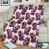 Chihuahua Purple Floral Fleece Blanket