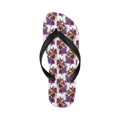 Chihuahua Purple Floral Flip Flops-JTAMIGO.COM