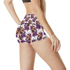 Chihuahua Purple Floral High Waisted Spandex Shorts-JTAMIGO.COM