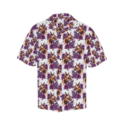 Chihuahua Purple Floral Men Aloha Hawaiian Shirt