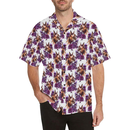 Chihuahua Purple Floral Men Aloha Hawaiian Shirt