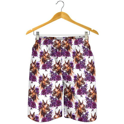 Chihuahua Purple Floral Mens Shorts-JTAMIGO.COM