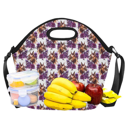 Chihuahua Purple Floral Neoprene Lunch Bag (Model 1669)(Large)-JTAMIGO.COM