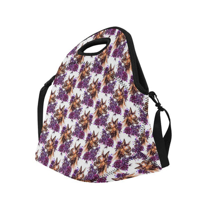 Chihuahua Purple Floral Neoprene Lunch Bag (Model 1669)(Large)-JTAMIGO.COM