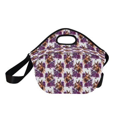 Chihuahua Purple Floral Neoprene Lunch Bag (Model 1669)(Large)-JTAMIGO.COM