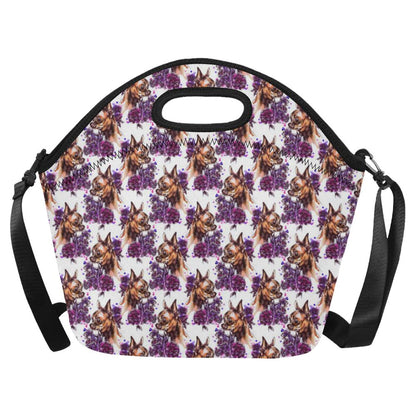 Chihuahua Purple Floral Neoprene Lunch Bag (Model 1669)(Large)-JTAMIGO.COM
