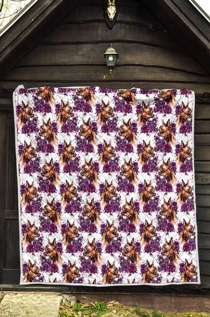 Chihuahua Purple Floral Premium Quilt-JTAMIGO.COM